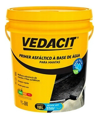 Primer Para Manta Asfáltica Base Água 18l Vedacit