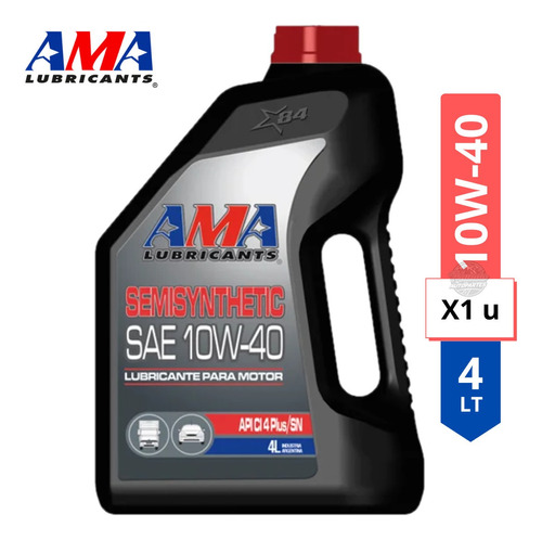 Aceite Lubricante Motor Ama Semi Sintetico 10w40 4l