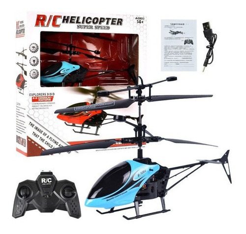 Los Helicópteros Rc Vuelan Inmediatamente De Color Azul Plan