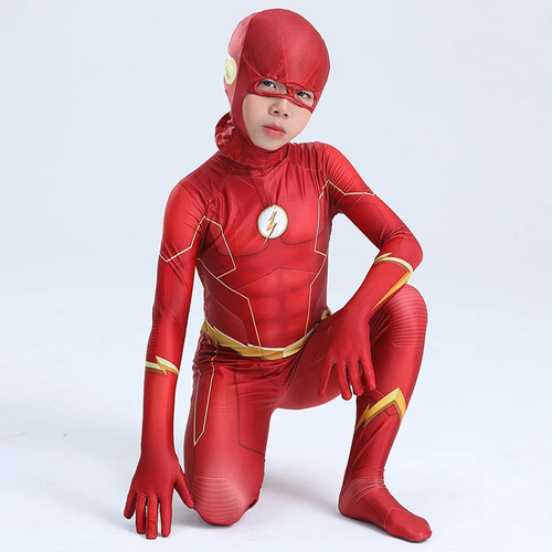 Disfraz De Disfraz De Flash Man Para Niños, 2 Unidades, Para Fiestas De Carnaval