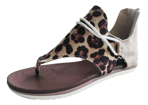 Mexican Thong Sandals For Dama Cows Print Flat Casual Up