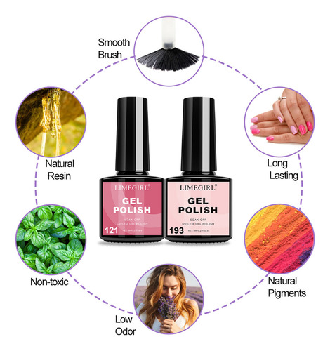 Set De Esmalte De Uñas En Gel Semipermanente, Kit De Manicur