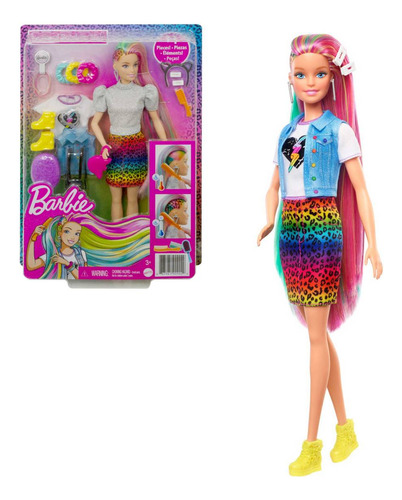 Barbie Peinados Animal Print Mattel-rubia