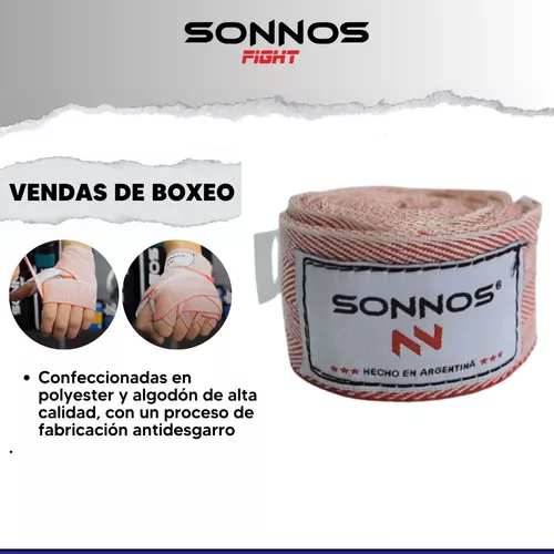 MADGON Vendas Boxeo con Correa de Velcro y Gancho para el Pulgar – 3m / 3,8  m / 4,5m – Vendaje Boxeo Duradero para MMA, Kickboxing, Sparring –