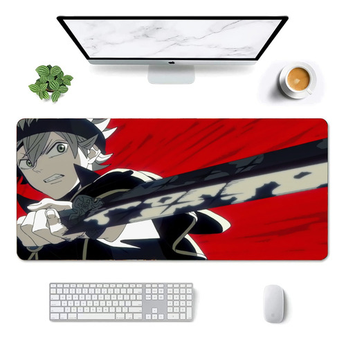 Mouse Pad Largo Black Clover Personaje Asta Medidas 30x70cm 