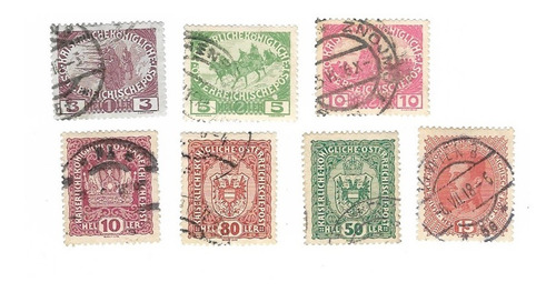 Lt1528. Lote De 7 Sellos Del Imperio Austriaco 1915-1917