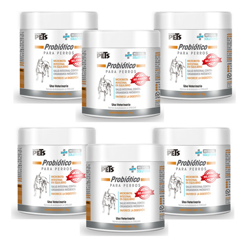6 Botes De Probiotocos En Polvo Para Perros Fancy Pets 90g