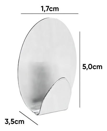 Gancho Oval Com Adesivo Metal M
