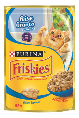 Purina Friskies Alimento Úmido gatos adultos sachê 85g caixa 15 unidades