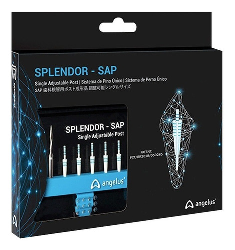 Perno Fibra Vidro Sistema Único Splendor Sap Angelus Dental