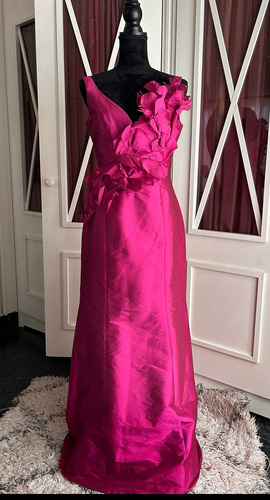 Vestido De Fiesta Fucsia, Marca Mia Paluzzi, Talla 8