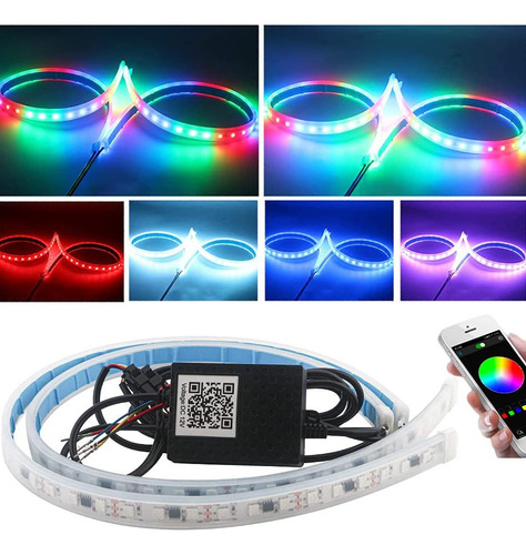 4 Par Tira Led Drl Rgb Flexible Direccional Secuencial 60cm