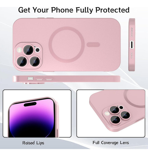 Funda De Teléfono Magsafe Wireless Charge Glass Camera Protect, Color Sólido, A Prueba De Golpes, Para iPhone 16/promax 15, 14, 13, 12, 11 Series