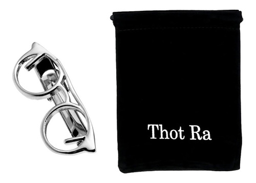 Pisacorbatas Thot Ra Figura De Lentes Vintage Plateado D-663
