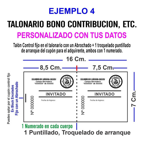 1000 Rifa Estudiantiles Bono Colaboración Personalizada 16x7