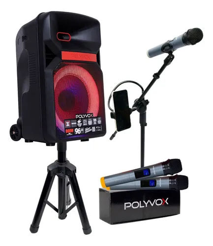 comprar Caixa De Som Bluetooth Xc-812t 600w  + Tripés + Mic S\u002F Fio