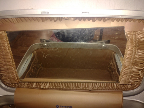 Neceser Maletin Cosmetiquera Antiguo Samsonite 70s Original Café Claro Ninguno (Usado)
