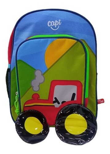 Bolso Morral Escolar Kids De Tractor Capi      