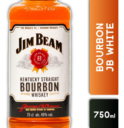 Whisky Bourbon Jim Beam White 750cc 1 Unidad