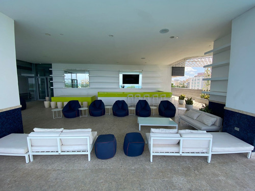 Los Cacicazgos: Espectacular Apartamento Nuevo En Venta - Impresionante Vista Al Mar Y La Ciudad Piso 14, Área De Bar And Lounge, Piscina Gimnasio Área Infantil Salón Multiusos Cine