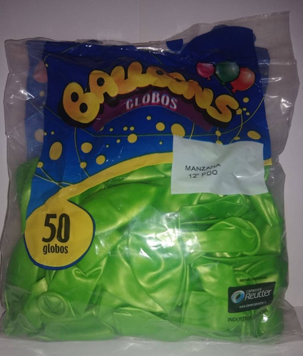 Globos Perlado Color Verde Manzana 12 Pulgadas X 50 U