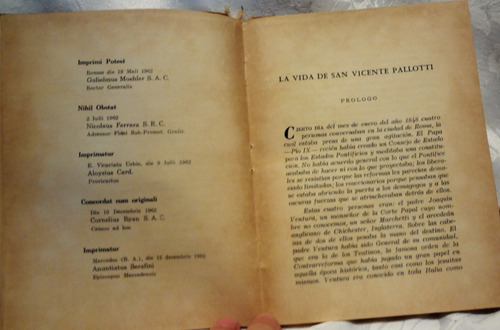 Vida De San Vicente Pallotti Por Juan Santos Gaynor (1963) (Usado)