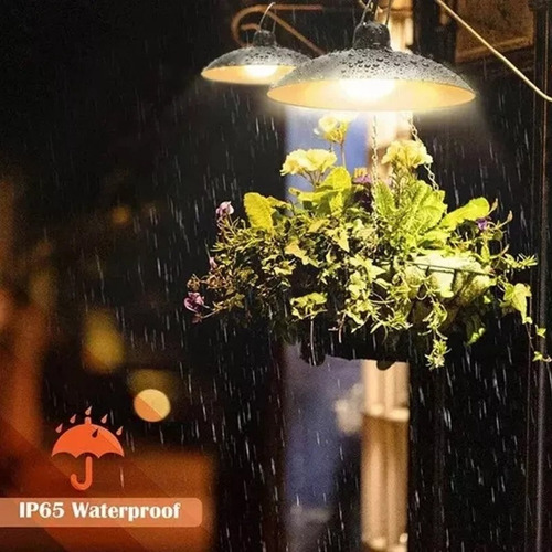 Focos Solares Lampara Led Exterior Con 2pcs Luces Colgantes