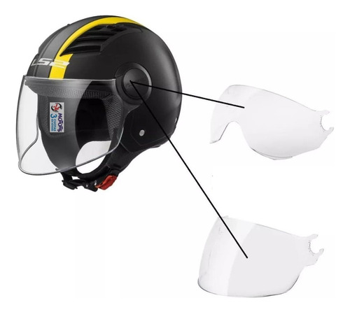 Jm Visor Casco Ls2 Of 562 Airflow Trasparente Corto O Largo