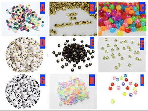 Imagen 1 de 2 de Separador Letra De Acrilico 5mm Bisutería Pulsera 100 Piezas