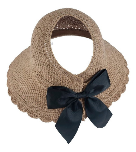 Imagem 3 de 5 de Chapéu Viseira De Praia Feminino Floppy Dobrável Velcro