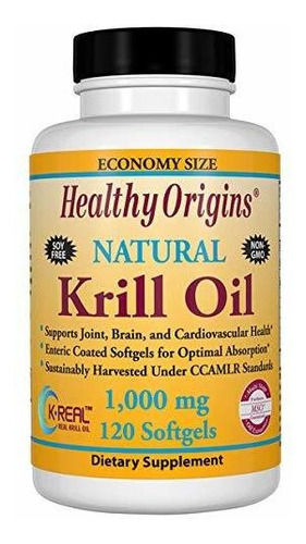 Healthy Orgins Krill Oil Gels, 1,000 Mg, 120 Count