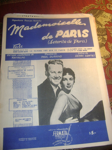 Partitura Piano Mademoiselle De Paris Vals H.contet Xii-307