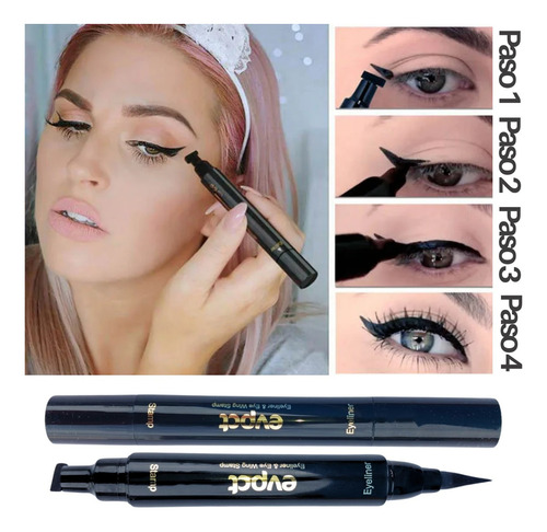 Delineador impermeável indelével Double Seal Cat Eyeliner Color Red