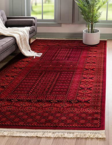 Bokhara Collection Alfombra De 4 X 6 Pies, Color Rojo, Alfom