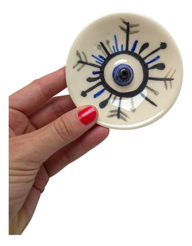 Porta Sahumerio Ceramica Ojo Turco + Sahumerios Sagradamadre