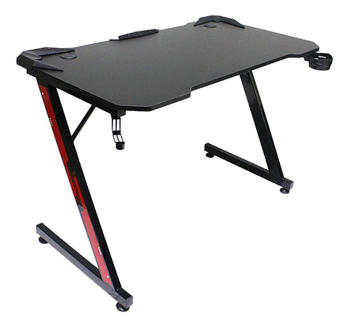 Mesa Gamer 2 Monitores Escrivaninha Fibra De Carbono Pc Computador Quarto Com Suporte Copo E Headset Pés Metal Móveis Bonatto