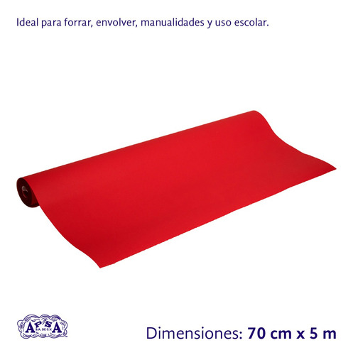 Papel America De Color 1 Rollo 70cm X 5mts Apsa Color Rojo