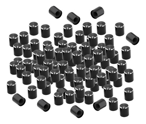 100 Paquetes De Tapas De Botón De Perilla De Negro