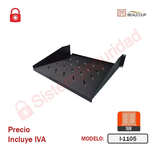 Imagen 3 de 5 de Bandeja Para Rack 19'' 1ur Beaucoup I-1107 I-1105 Y I-1101
