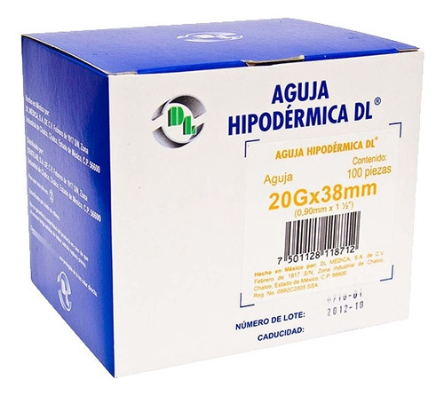 Agujas HiPodérmicas 20gx38 Mm, Paquete De 3 Cajas