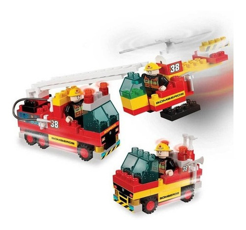 Imagen 3 de 3 de Blocky Balde Bomberos De 100 Piezas Original Rasti Art 0653