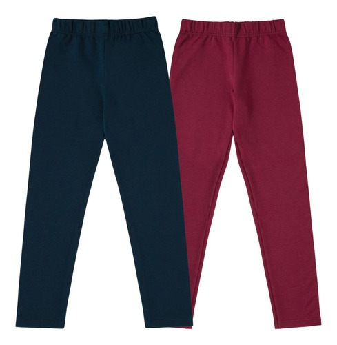 Kit 2 Calças Legging Moletom Infantil Menina Malwee Kids