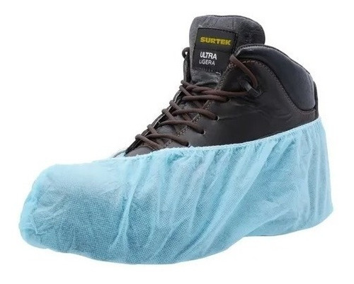 Cubre Zapatos Desechable Color Azul Anti Derrapante 100pza