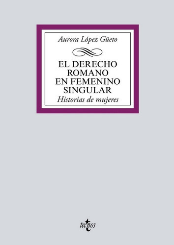 El Derecho Romano En Femenino Singular, De López Güeto, Aurora. Editorial Tecnos, Tapa Blanda En Español