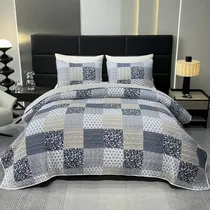 Comprar Juego De Edredon De Retazos Grises, Tamano Matrimonial, Quee