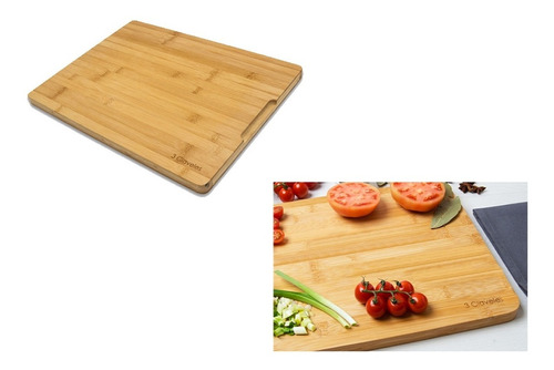 Tabla De Corte De Bambu Cocina 40 X 30cm 3 Claveles 4666