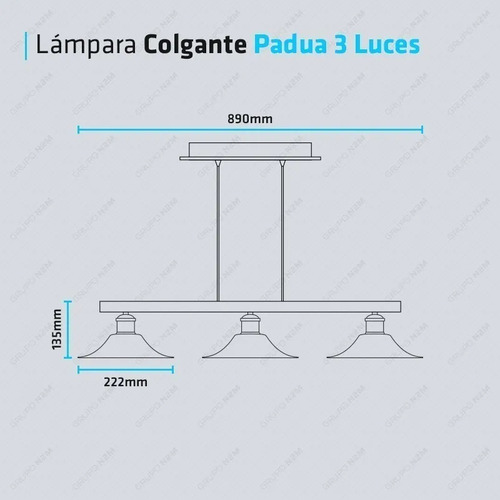 Lampara Colgante Padua 3 Luces Pantalla China Negra / Cobre Apto Led E27 - Altura Regulable