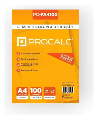 Plástico Para Plastificação A4 220x307x0,05mm (125mi) 100un