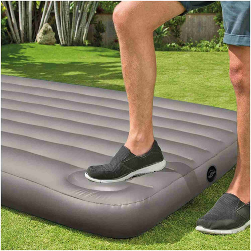 Colchón Inflable Con Inflador De Pie Intex 2 Plazas Downy