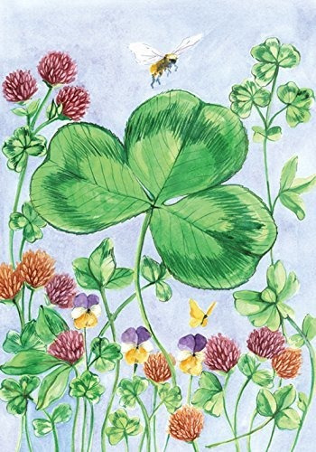 Toland Home Garden Clover And Bee 12.5 X 18 Inch Decorative 